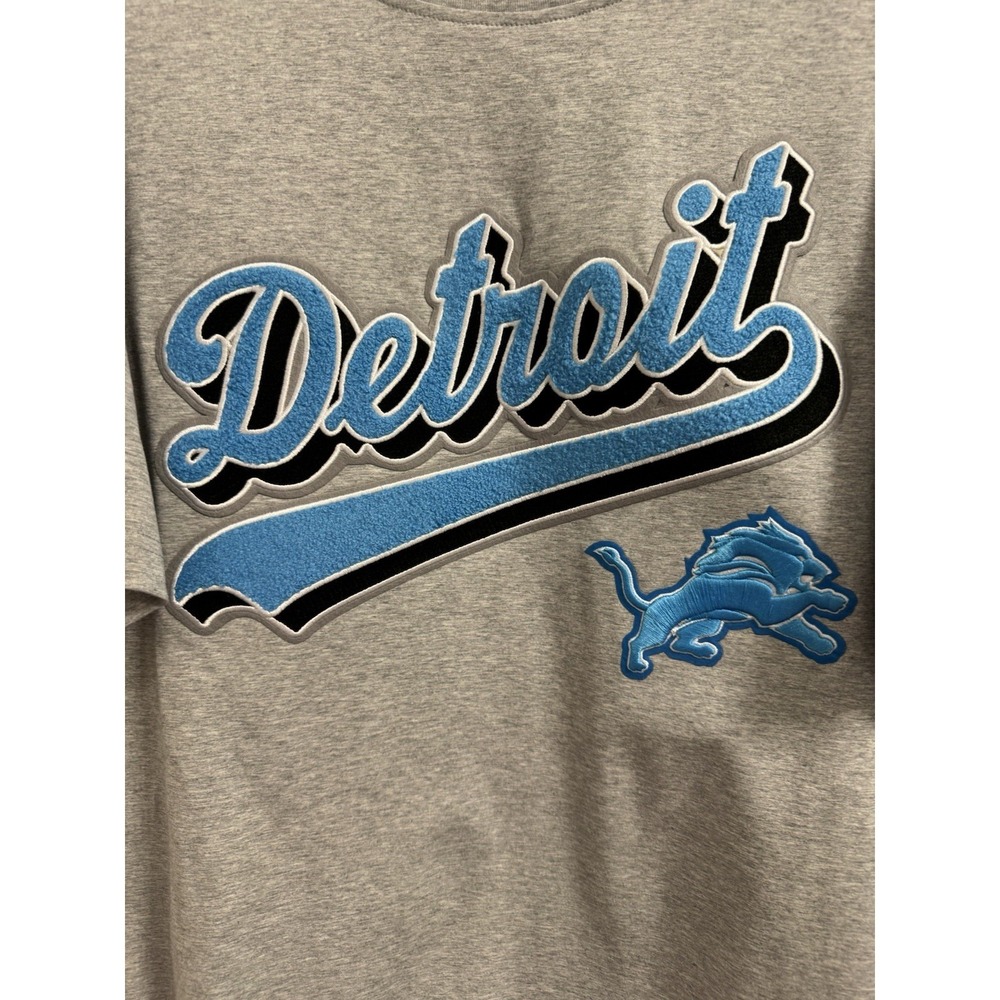 Pro Standard NFL Detroit Lions Men's Script Tail Logo Tee‎ Gray Sz 2XL - Picture 5 of 7